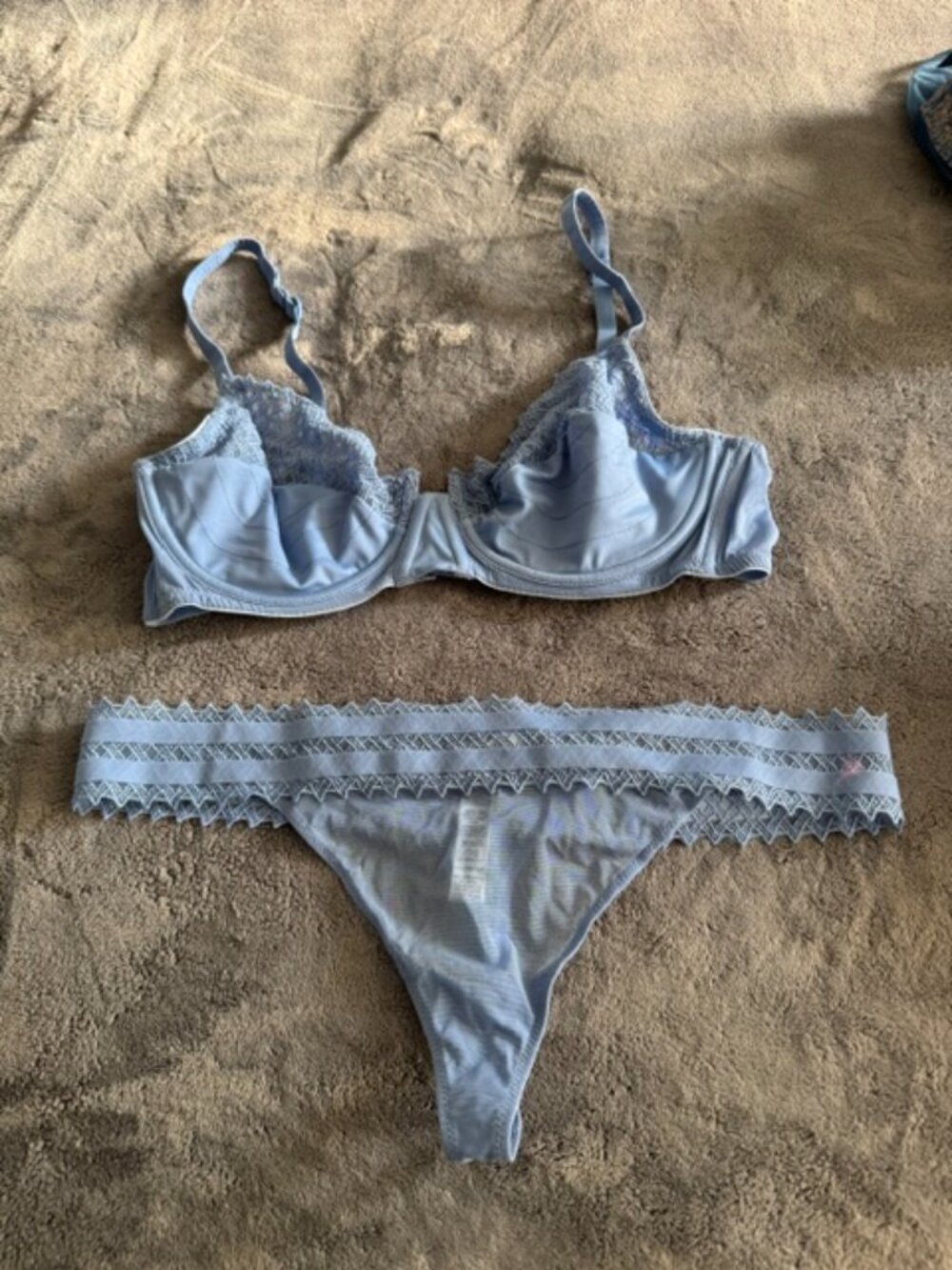 LA PERLA BRA AND THONG SET - BABY BLUE